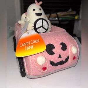 Pink Felt Halloween Car with Ghosts